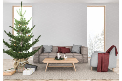 Christmas interior mockup