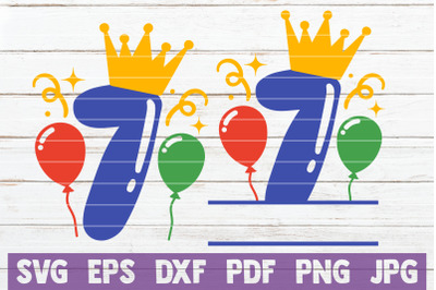 Birthday Balloons No 7. SVG Cut File