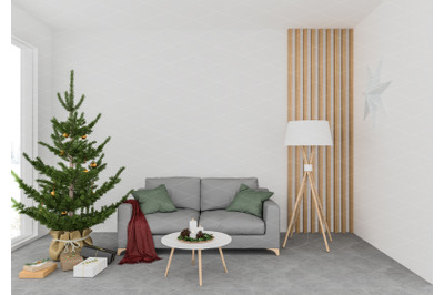 Christmas interior mockup