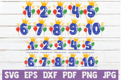 Birthday Balloon Numbers SVG Bundle