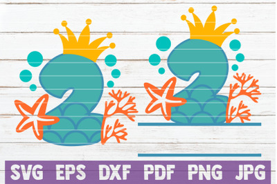 Mermaid Birthday No 2. SVG Cut File