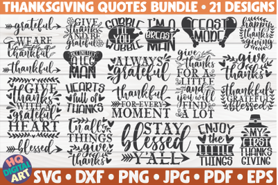 Thanksgiving Quotes SVG Bundle | 21 designs