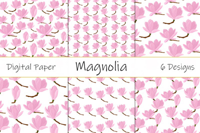 Magnolia pattern vector. Magnolia SVG flower pattern vector