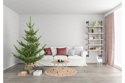 Christmas interior mockup