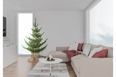 Christmas interior mockup