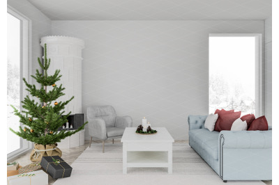 Christmas interior mockup