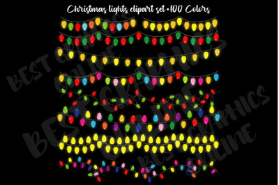 String of Christmas Lights Clipart Set