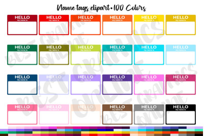 Hello My Name is Name Tags Clipart Set