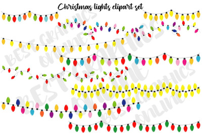Christmas Tree Lights Clipart Holiday