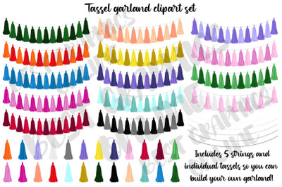 Rainbow Tassel Garland Clipart Graphics