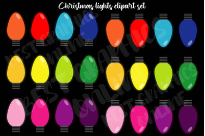 Christmas Tree Lights Image Clipart Set