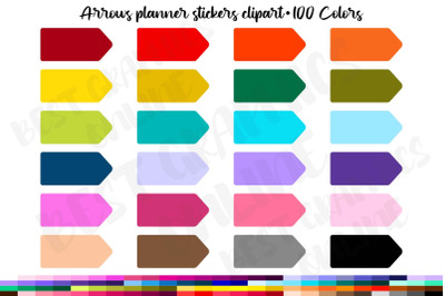 Arrows Planner Stickers Clipart Rounded