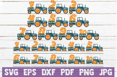 Tractor Birthday Numbers SVG Bundle