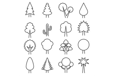 Outlines tree simple icons