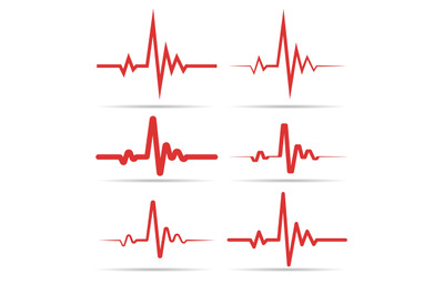 Red heart rhythm symbols