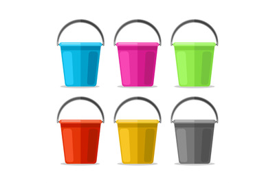 Colored plastics pails