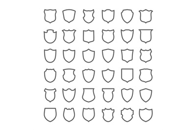 Outline shield shapes