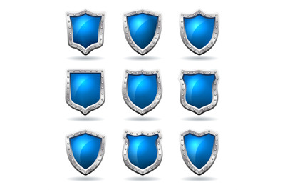 Metal blue shields