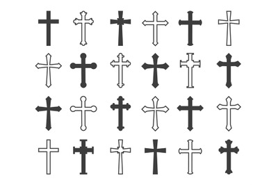 Outline christian crosses
