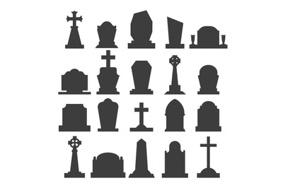 Dark gravestone icons