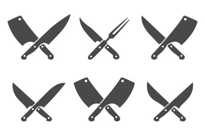 Butcher crossed knives