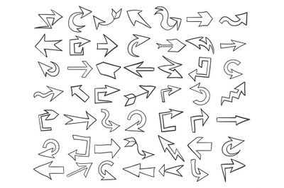 Hand drawn direction arrows