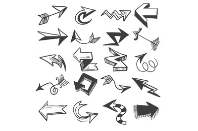 Doodle drawing arrow elements