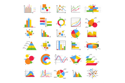 Finance business flat diagram charts