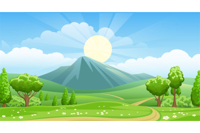 Summer landscape with mountain