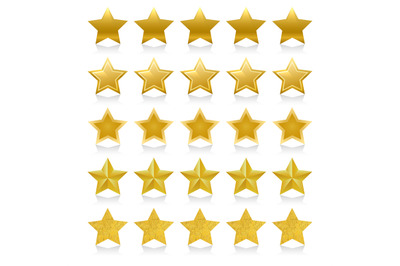 Shiny golden five stars