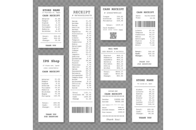 Cash paper receipt isolated