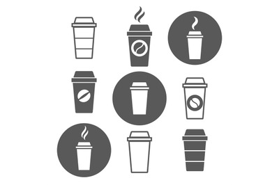 Paper coffee cup icons