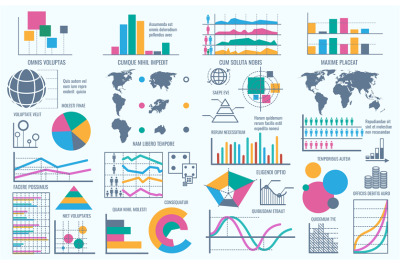 Business bundle infographic icons set