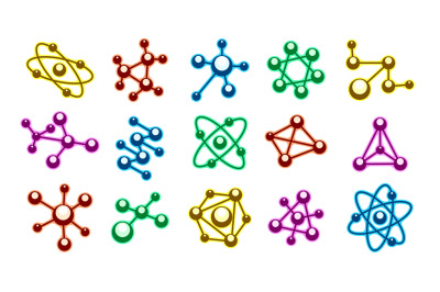 Color art molecule icons