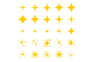 Gold stars sparkle glitter symbols