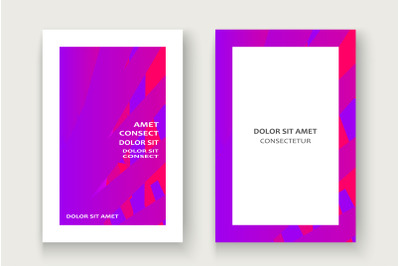 Minimal cover set design vector illustration.Neon halftone pink purple