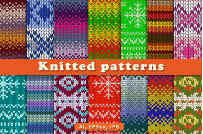 Set of warm knitted patterns