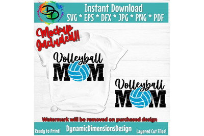 Volleyball Mom SVG Cut File&2C; commercial use&2C; instant download&2C; printab