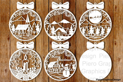 Baubles, Christmas Balls SVG files for Silhouette Cameo and Cricut.