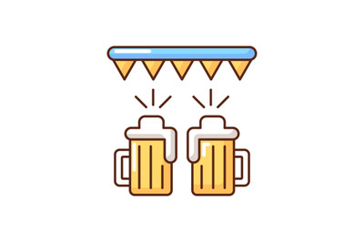 Beer festival RGB color icon