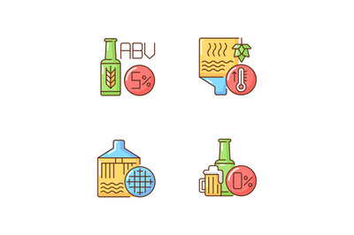 Brewery RGB color icons set
