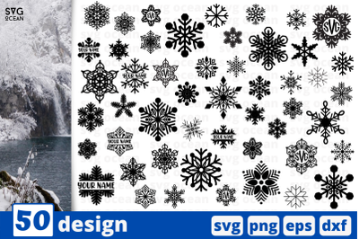 Snowflakes silhouette SVG bundle