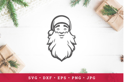 Smiling Santa face icon isolated on white background vector illustrati