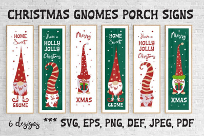 Christmas gnomes porch signs. Svg cutting files.