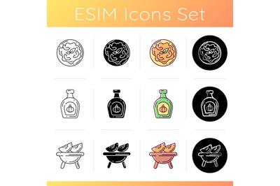 Gourd recipes icons set