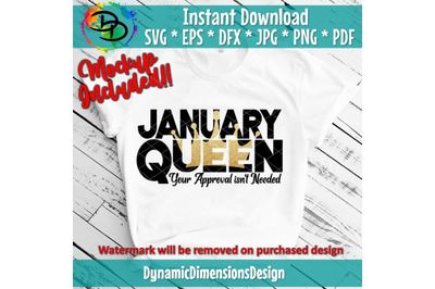 January Queen svg, January birthday svg, This Queen was born, Women bo