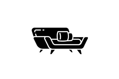 Comfortable couch black glyph icon