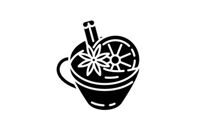 Mulled wine black glyph icon