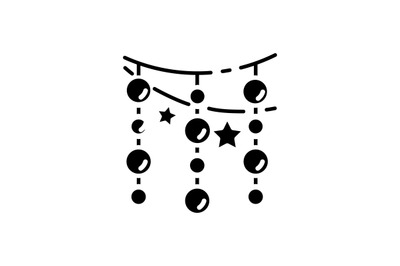 Light garlands black glyph icon