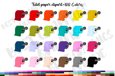 100 Toilet Paper Rolls Clipart Set